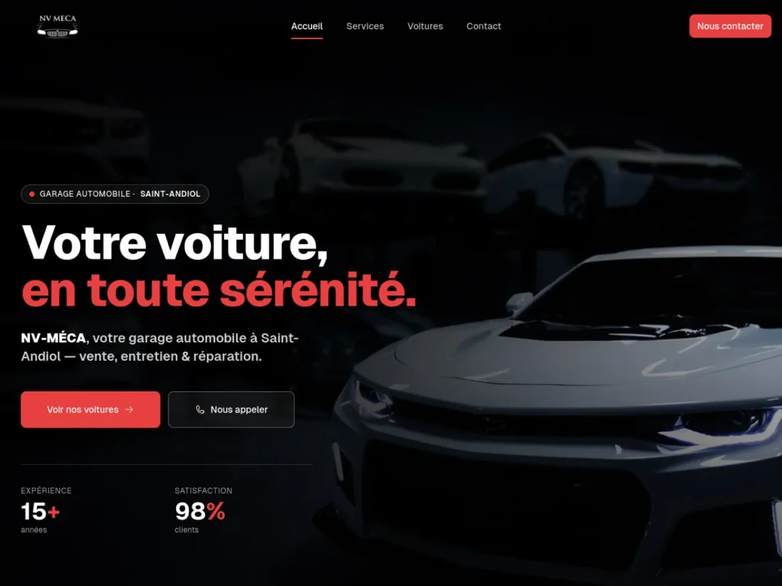 Site web de NV-Méca, garage automobile à Saint-Andiol